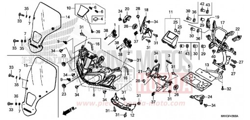 GAINE DE PROTECTION AVANT CRF1000D2J de 2018